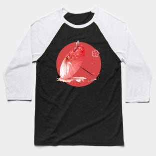 Japanese Artwork, Red Moon With Japanese umbrella Baseball T-Shirt